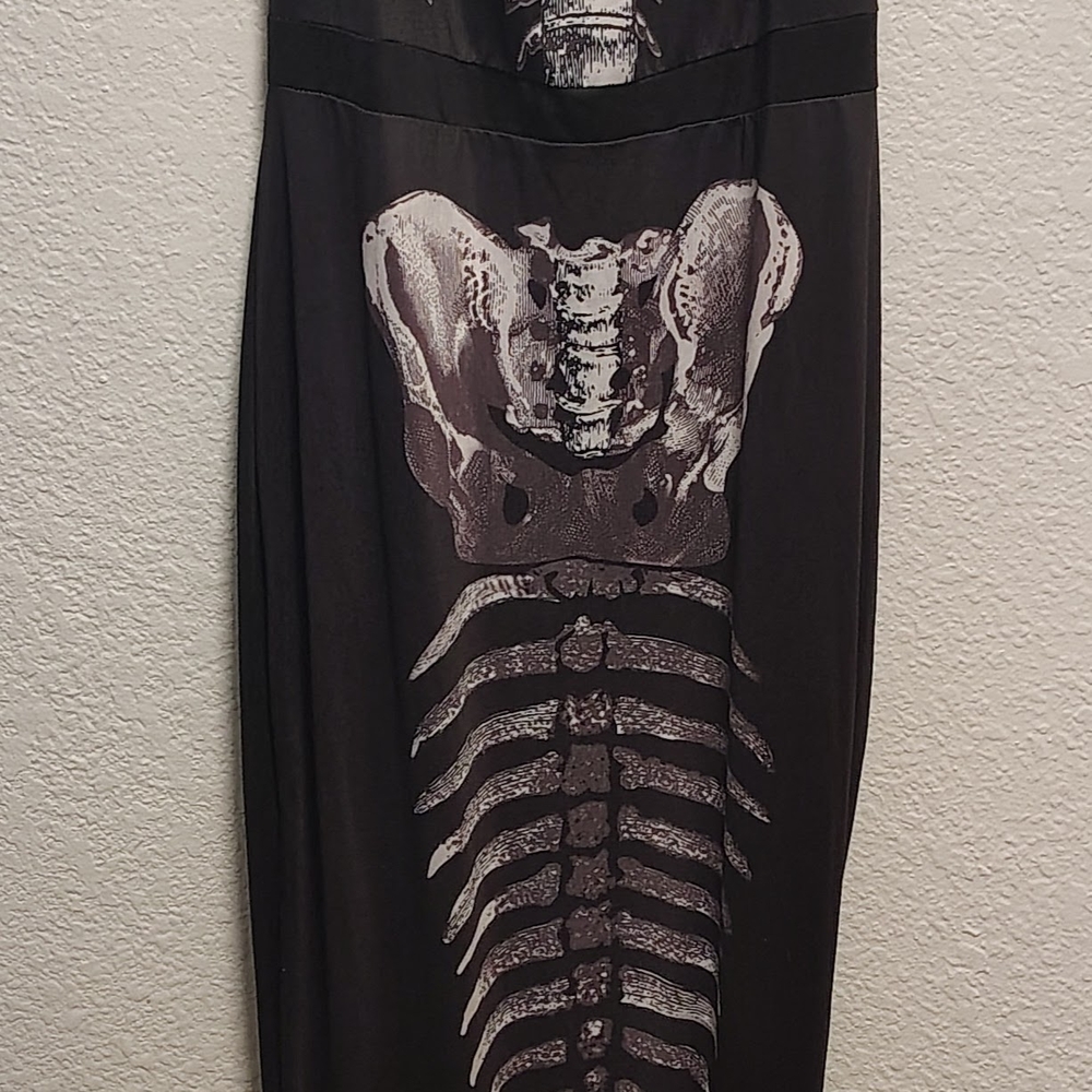 Black Skeleton Print Dress
